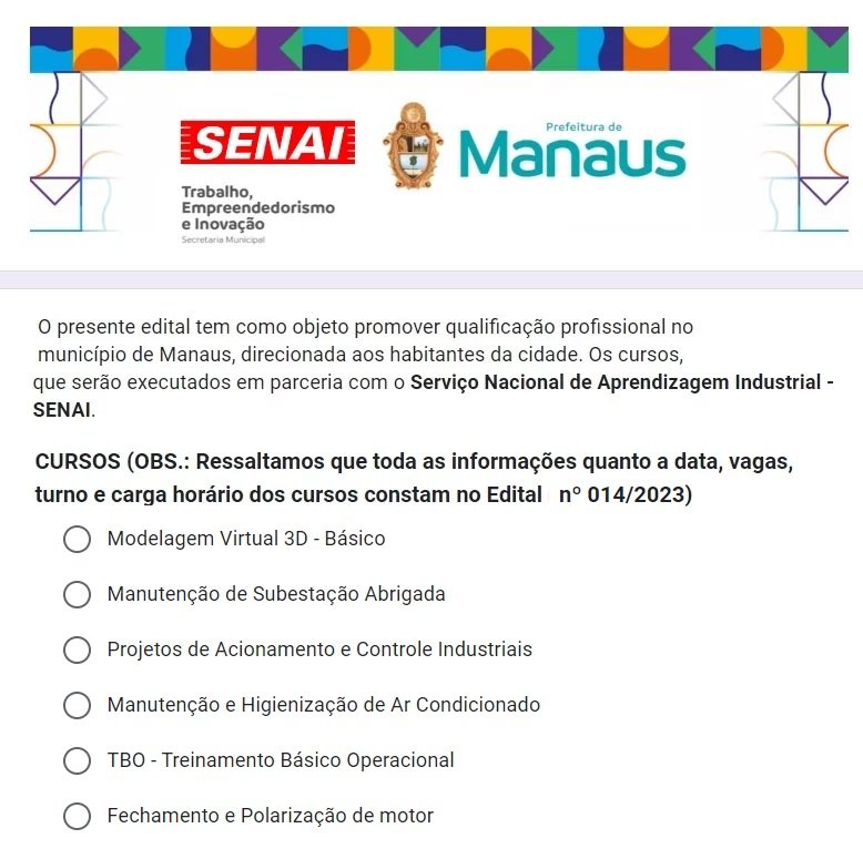 Inscrições Abertas Para Cursos Técnicos de Qualificação do SENAI